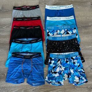 10 Pairs Hanes Boy’s Boxer Briefs Size L New